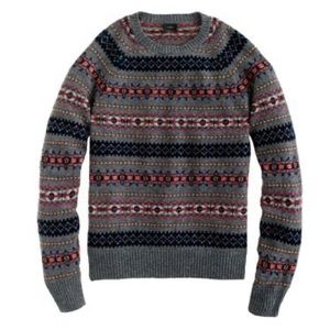J. Crew Lambswool Inverness Fair Isle Sweater (Size S)